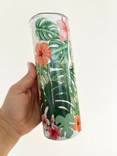 Load image into Gallery viewer, Monsteras &amp; Hibiscus Flowers - Tumbler
