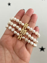 Load image into Gallery viewer, Initial Pearl Bracelet
