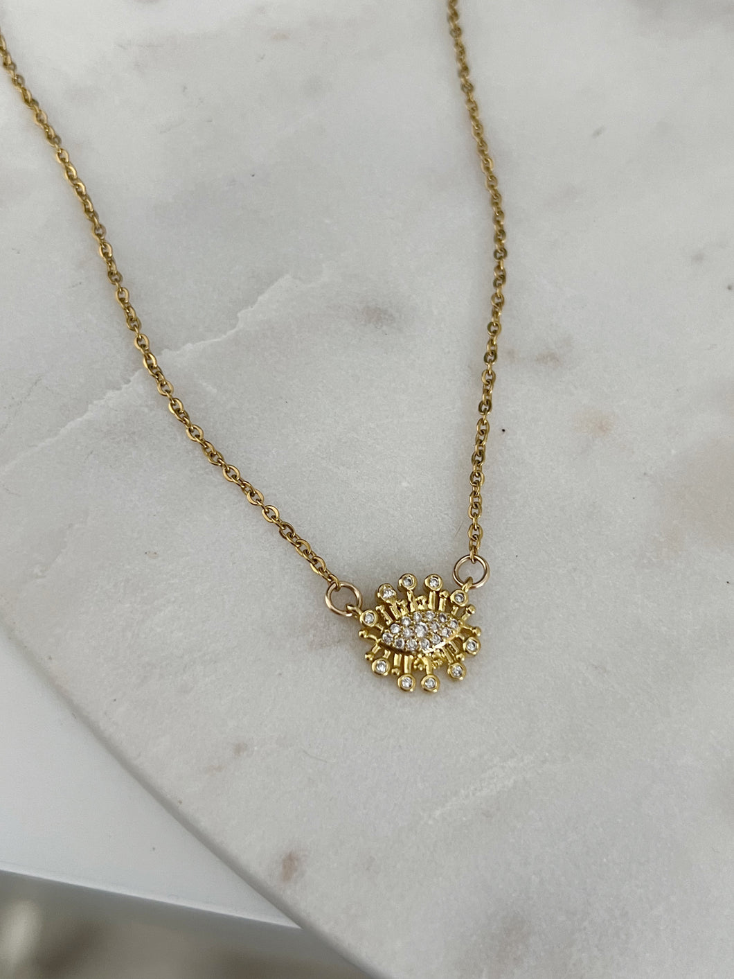 Zirconia Eye Necklace