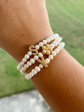 Load image into Gallery viewer, Initial Pearl Bracelet
