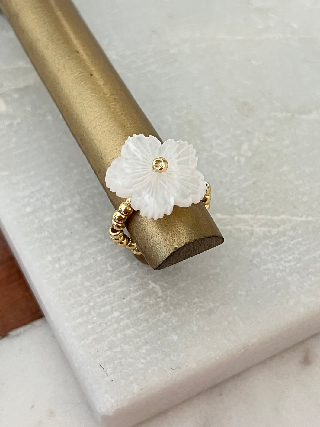 White Flower Ring